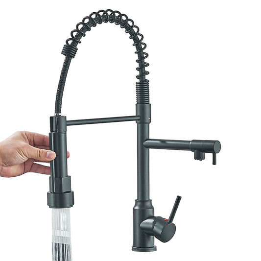 Spring Kitchen Faucet: Pull-Down, Single-Lever, Dual Nozzle