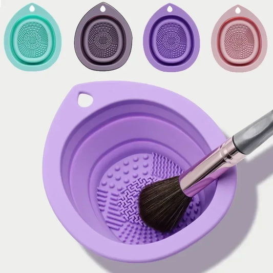 Foldable Silicone Makeup Brush Bowl Cleaner