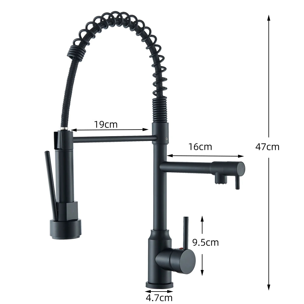 Spring Kitchen Faucet: Pull-Down, Single-Lever, Dual Nozzle