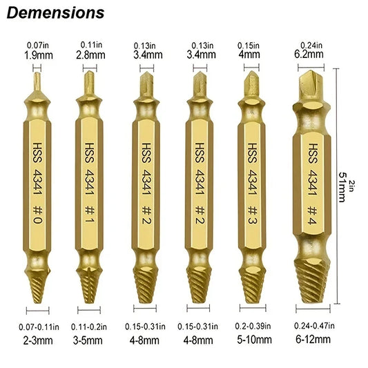 \Damaged Screw Extractor & Drill Bit Set