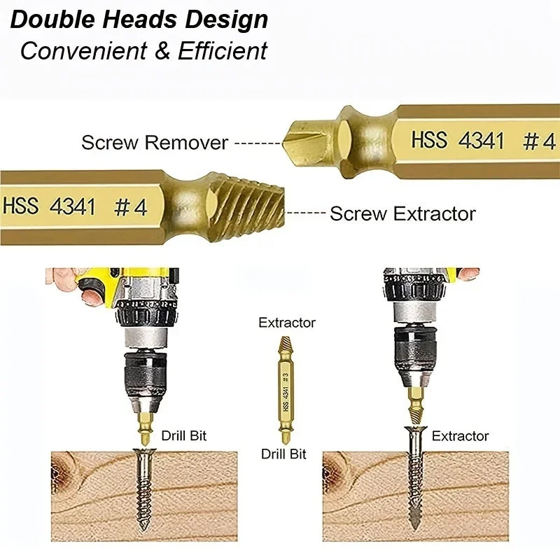 \Damaged Screw Extractor & Drill Bit Set