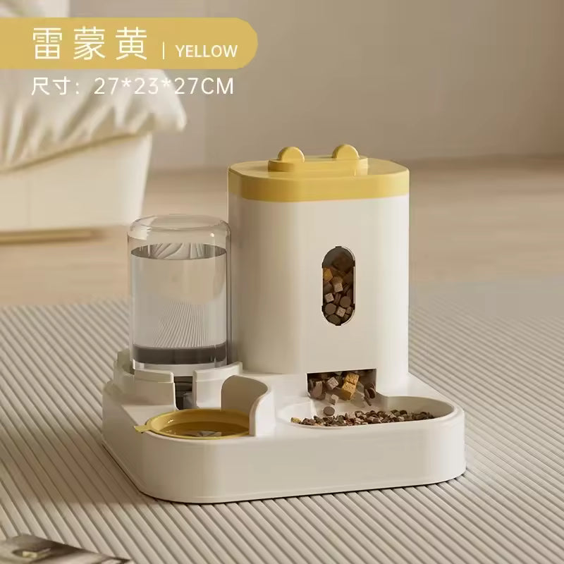 Large Capacity Pet Food Dispenser with Water Fountain