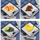 Stainless Steel Kitchen Scale: 5kg/1g Precision with LED Display