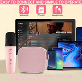 Mini Bluetooth Karaoke Machine with Two Wireless Mics