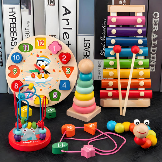 Montessori Wooden Learning Toy for Babies, Ages 1-3