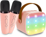 Mini Bluetooth Karaoke Machine with Two Wireless Mics