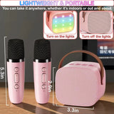Mini Bluetooth Karaoke Machine with Two Wireless Mics