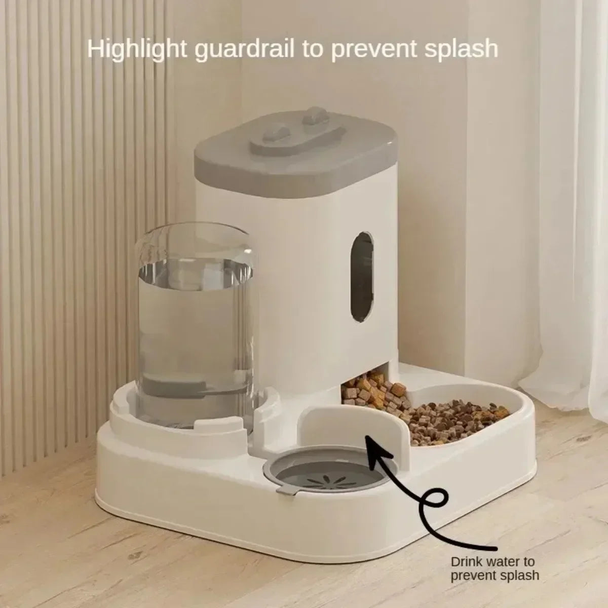 Large Capacity Pet Food Dispenser with Water Fountain