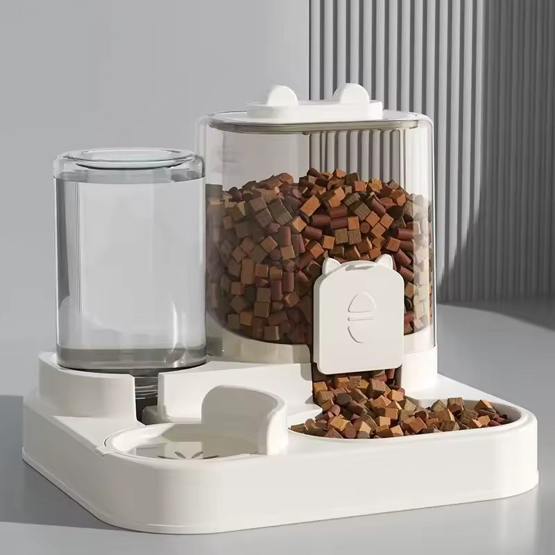Large Capacity Pet Food Dispenser with Water Fountain